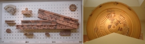 Large ceramic architectural items, from the fa&ccedil;ade of the treasury building and the 8ft diameter apex of the Hera temple 600 BC - source Olympia Museum